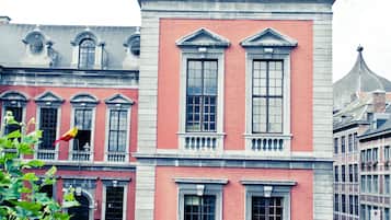 Klassiek appartement, 1 slaapkamer, keuken, uitzicht op de stad | Luxe beddengoed, geluiddichte muren, een strijkplank/strijkijzer