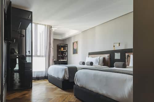 Double Room, 2 Queen Beds | Egyptian cotton sheets, premium bedding, down comforters