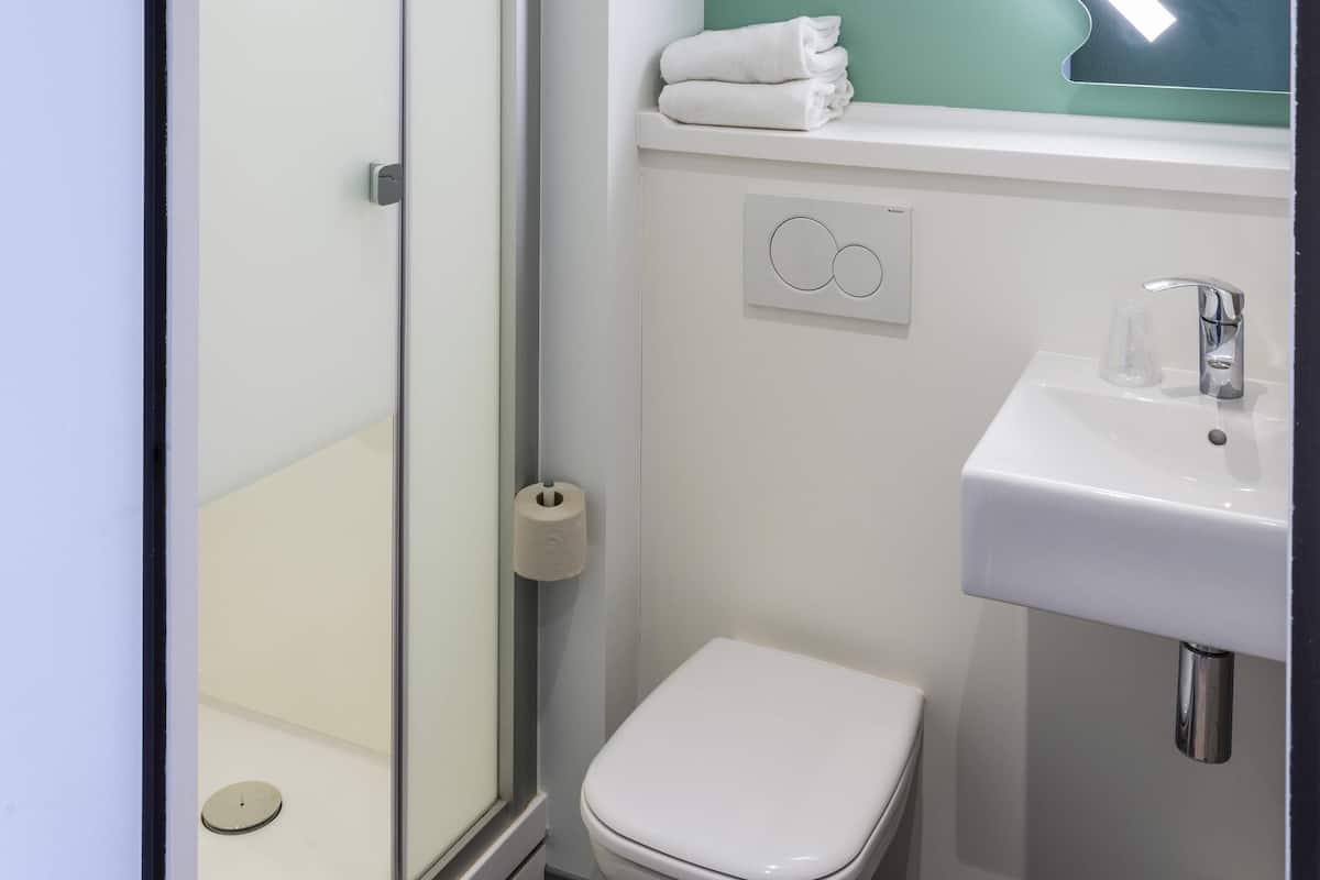 Desk, laptop workspace, blackout drapes, soundproofing