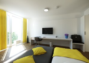 Desk, blackout curtains, soundproofing, free WiFi - Gästehaus am Schloss Schwetzingen (Schwetzingen)