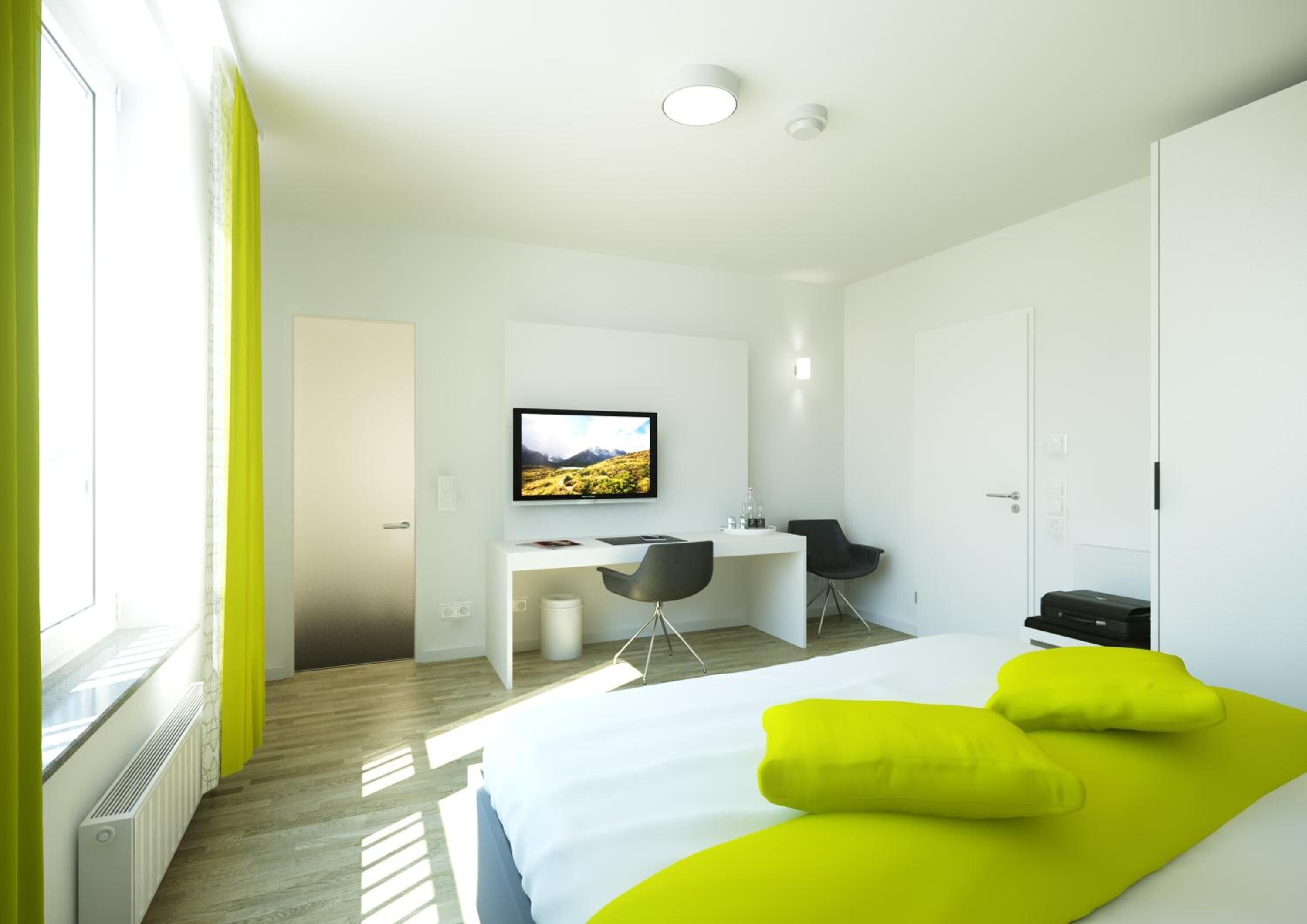 comfort double or twin room (kitchenette on request) | 1 bedroom, desk, blackout curtains, soundproofing