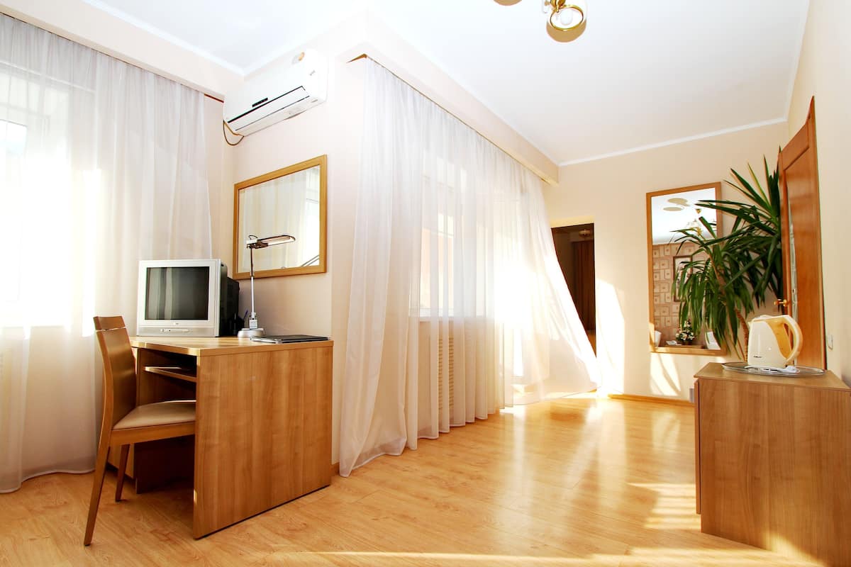 Desk, laptop workspace, iron/ironing board, free WiFi