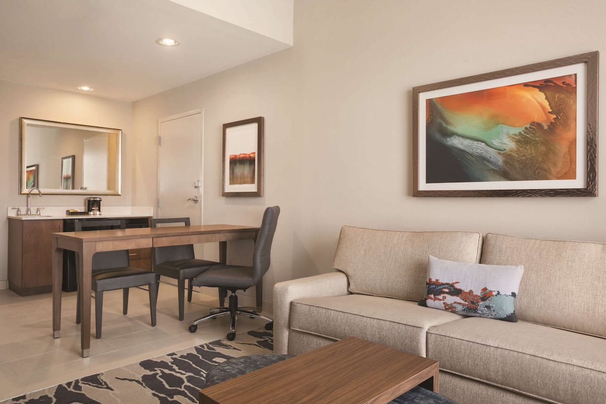 Suite, 2 Queen Beds, Accessible, Non Smoking | Living area | 55-inch flat-screen TV with premium channels, TV