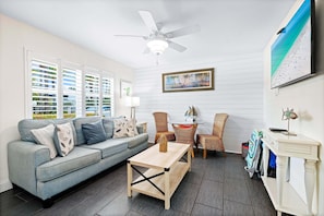 Condo, 1 King Bed with Sofa bed, Pool View (Gulf Holiday - Unit 10) | Living area | Flat-screen TV