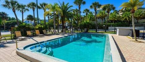 Condo, 1 King Bed with Sofa bed, Pool View (Gulf Holiday - Unit 10) | Pool | Outdoor pool, sun loungers