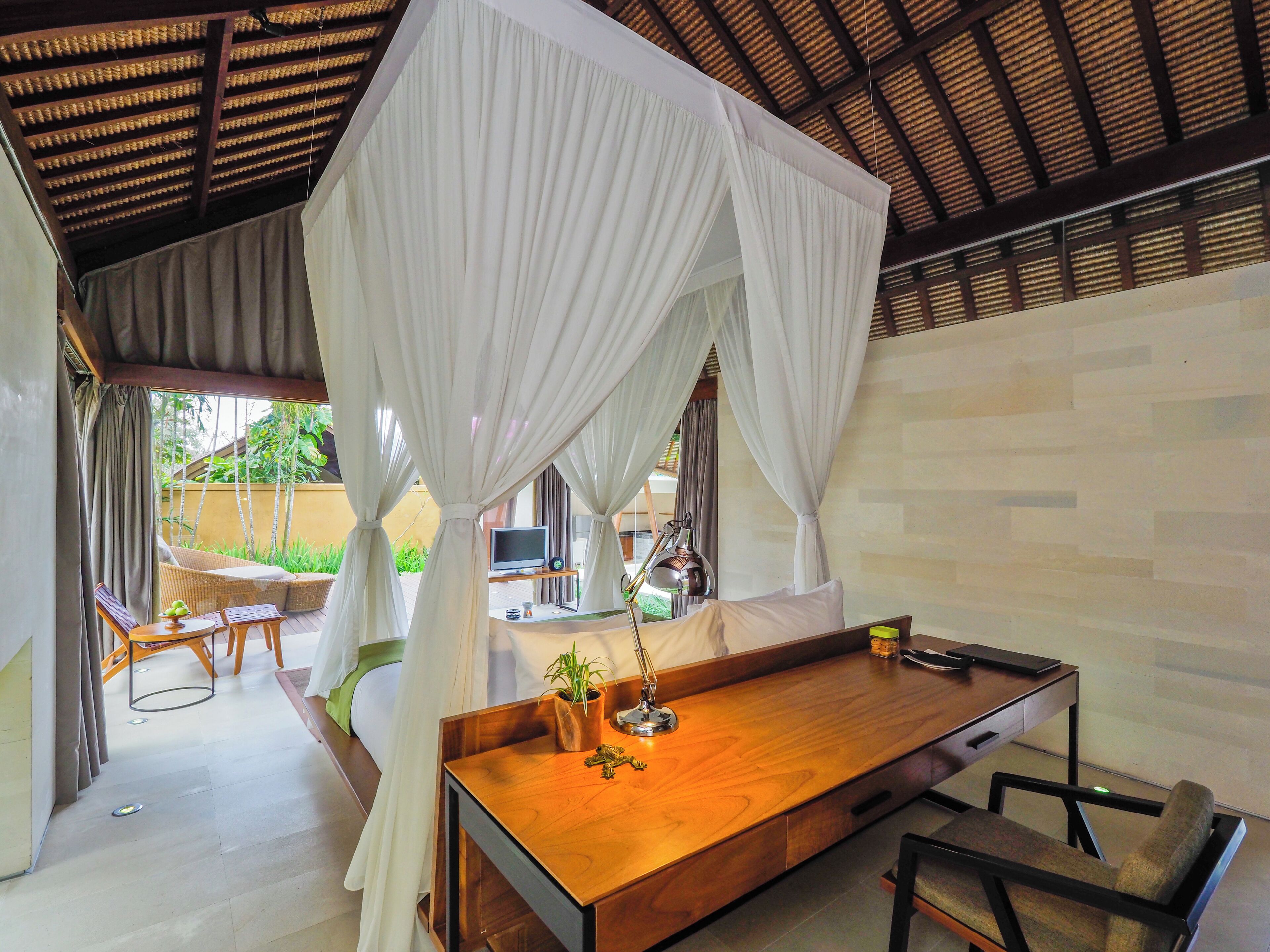 Two Bedroom Private Pool Villa | In-room safe, desk, laptop workspace, blackout drapes