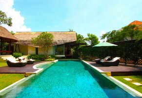 Three Bedroom Private Pool Villa | In-room safe, desk, laptop workspace, blackout drapes