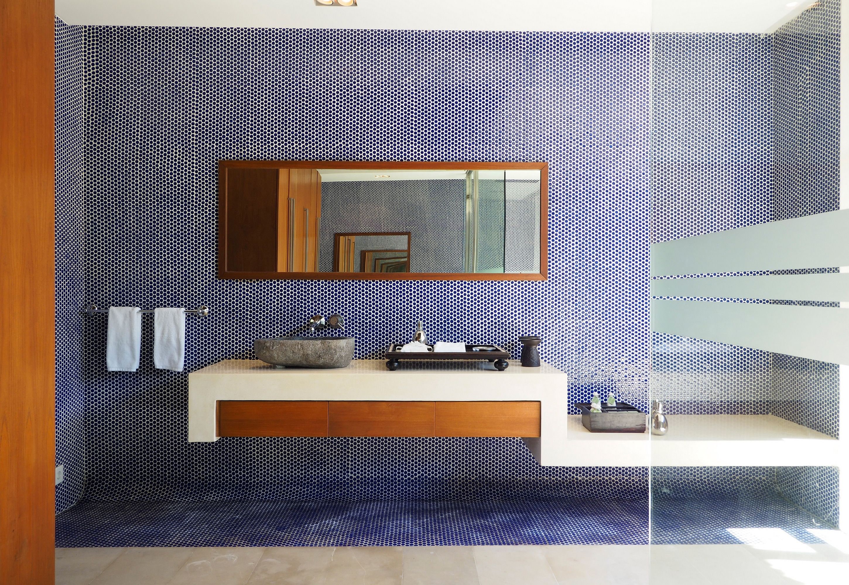 one bedroom private pool villa | bathroom | separate bathtub and shower, rainfall showerhead