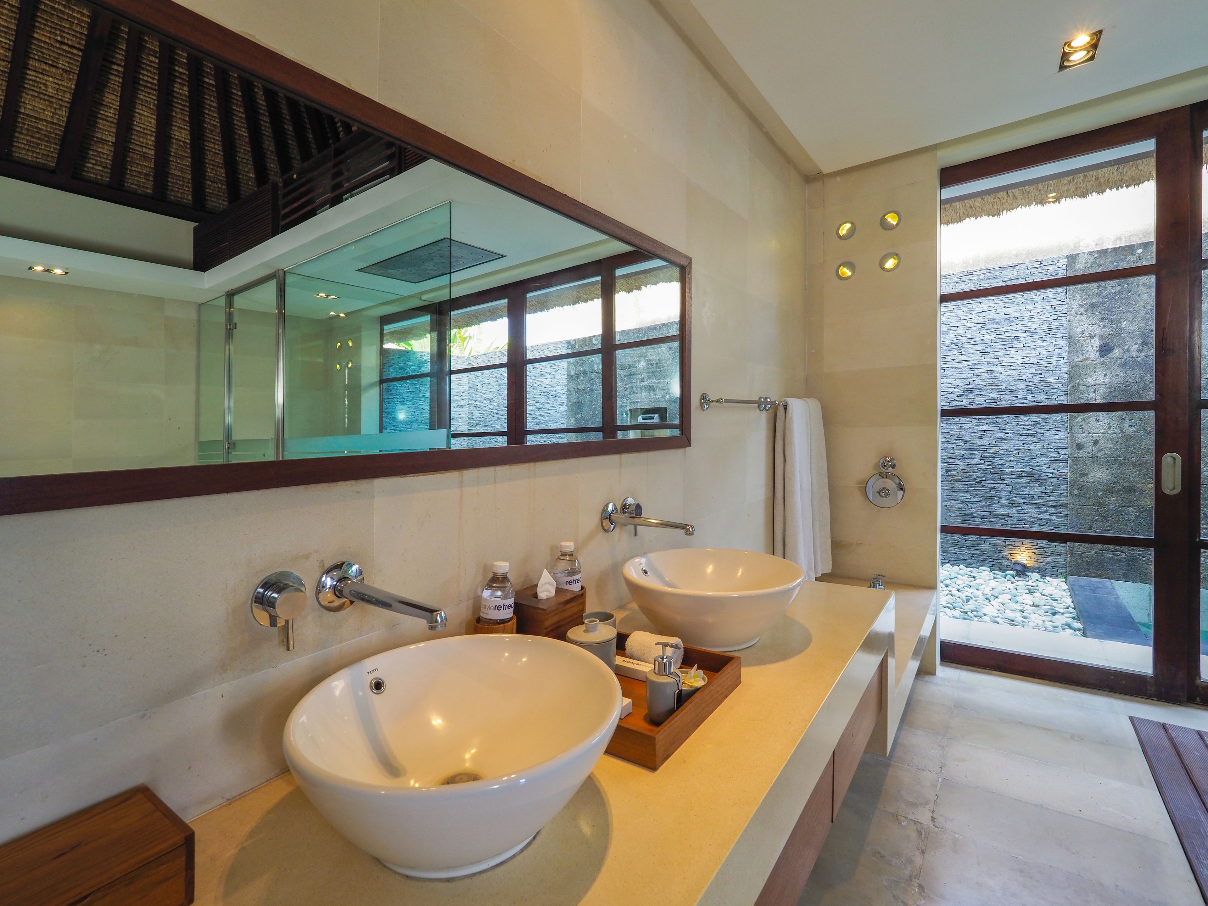 two bedroom private pool villa | bathroom | separate bathtub and shower, rainfall showerhead
