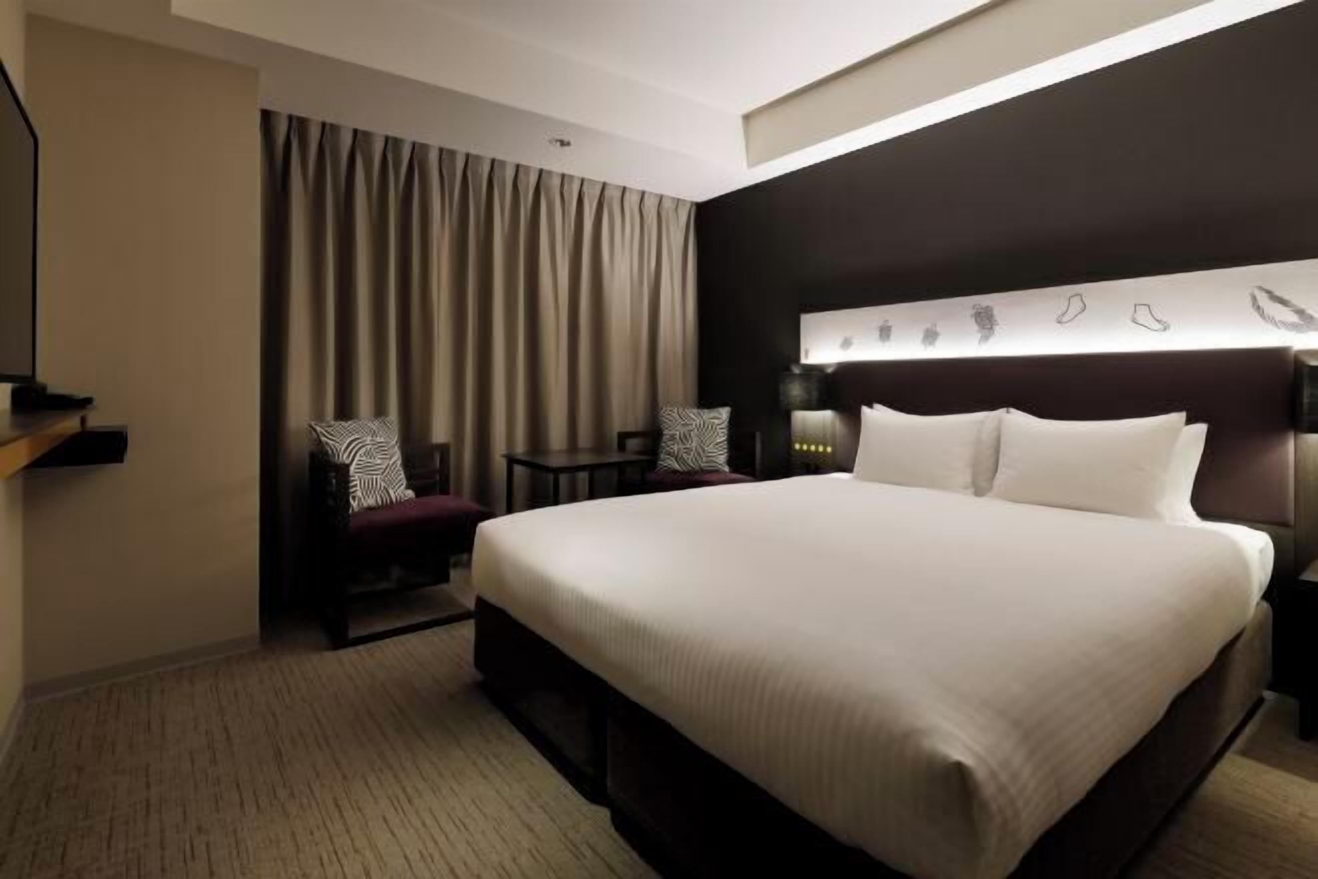 Down comforters, desk, free WiFi, bed sheets