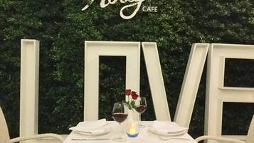 Outdoor banquet area