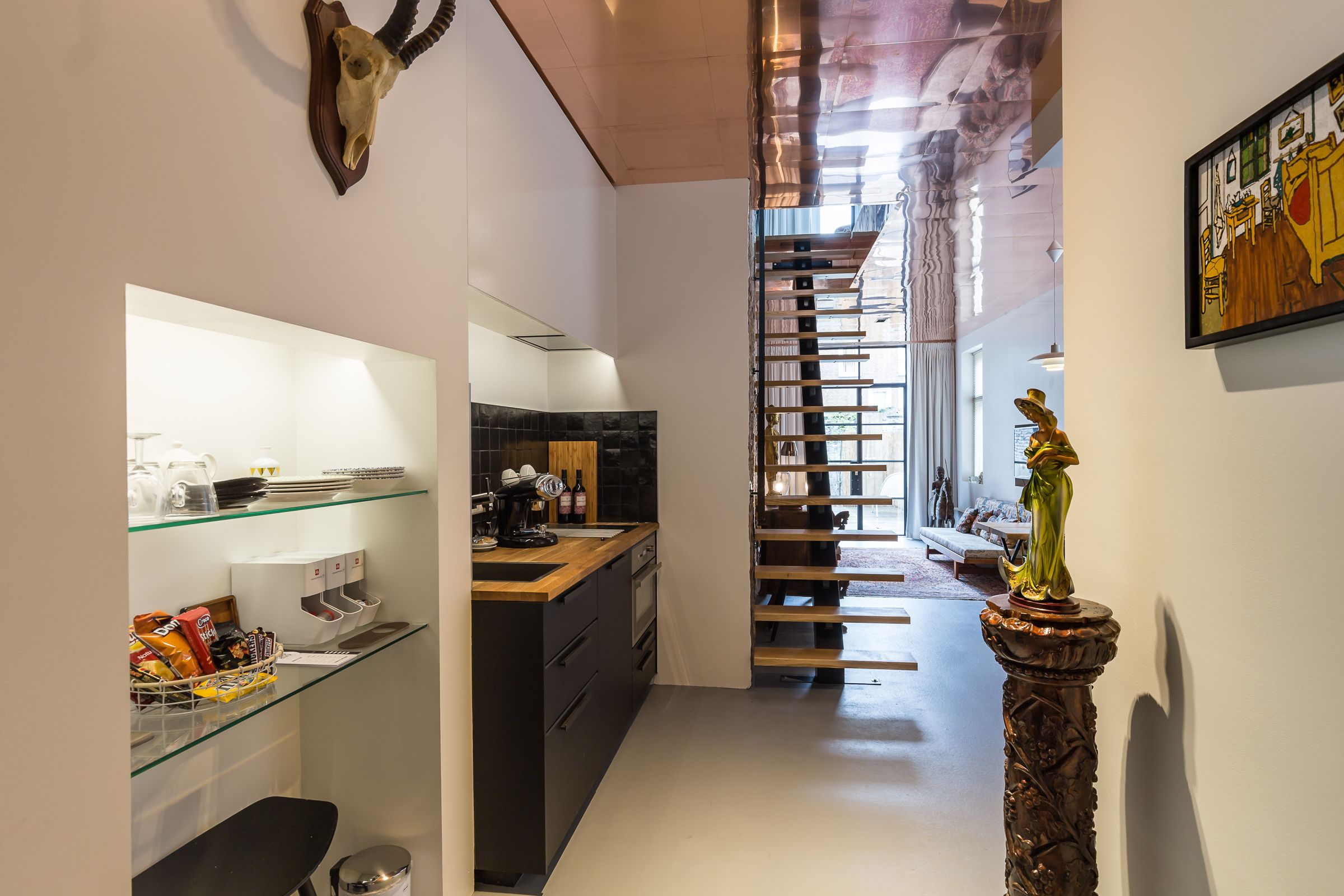 private kitchenette | fridge, microwave, oven, stovetop