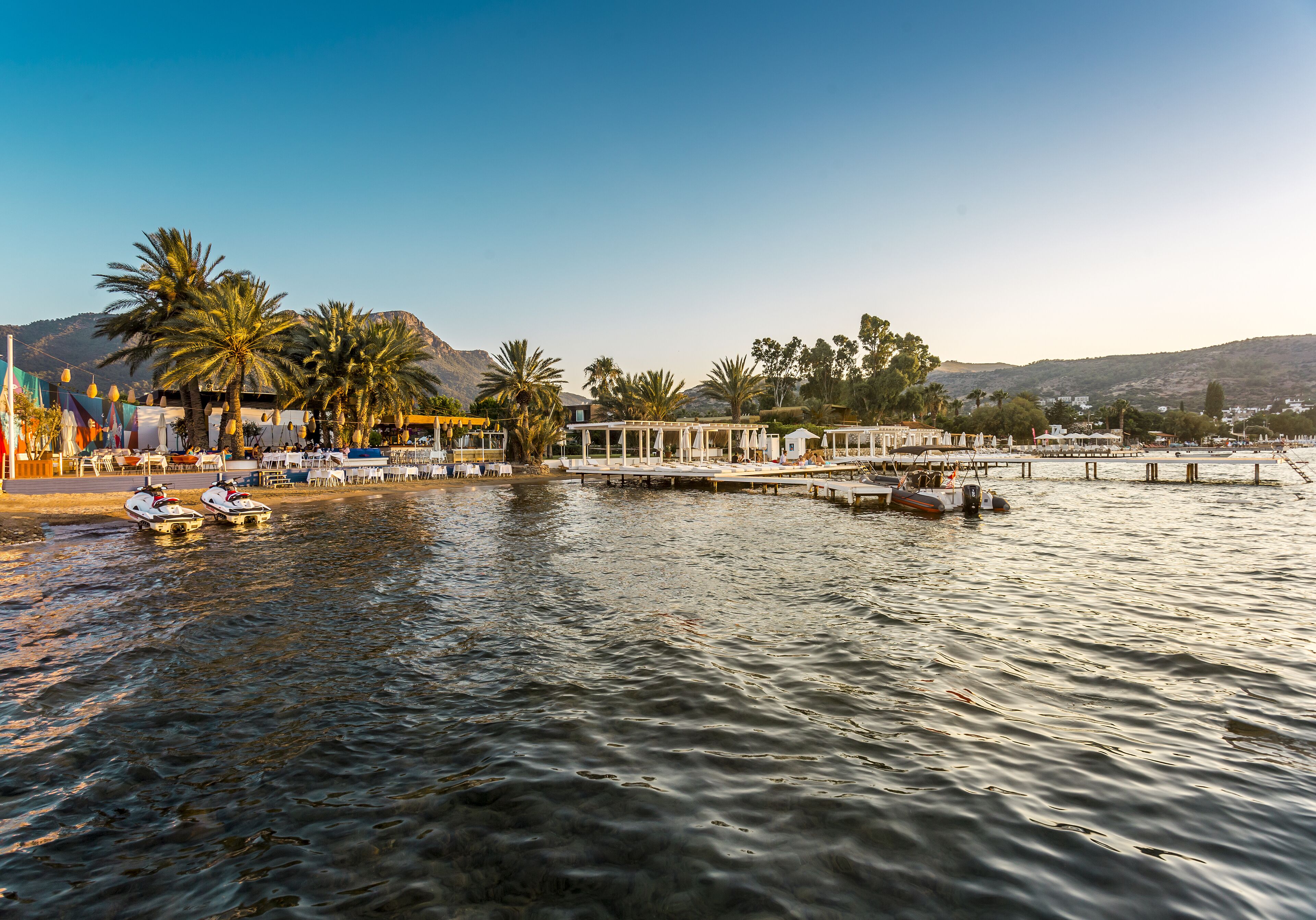 private beach, sun-loungers, beach umbrellas