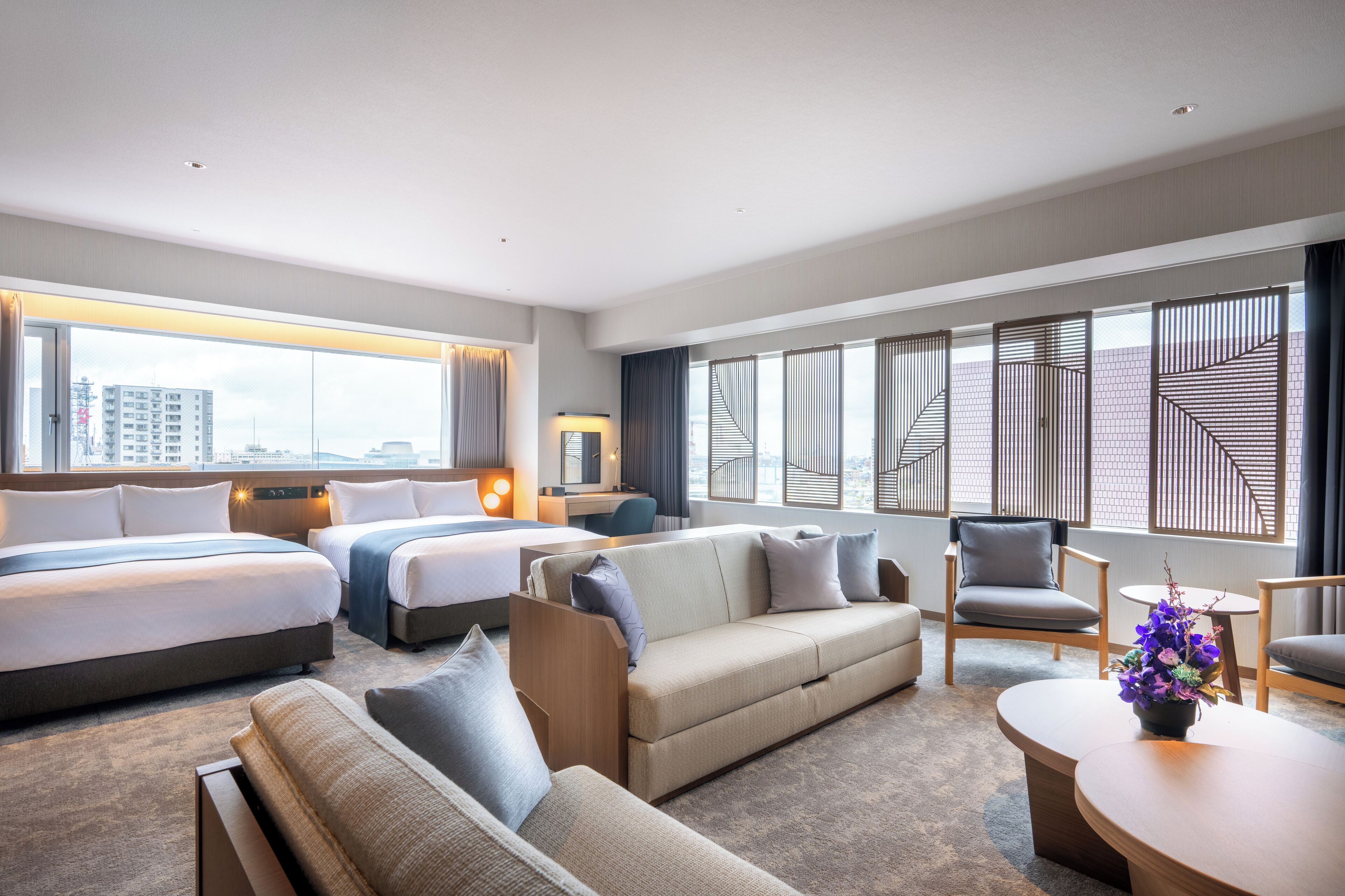 Executive Twin Room, 2 Double Beds, Non Smoking, River View | Desk, laptop workspace, free WiFi, bed sheets