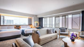 Executive Twin Room, 2 Double Beds, Non Smoking, River View | Desk, laptop workspace, free WiFi, bed sheets