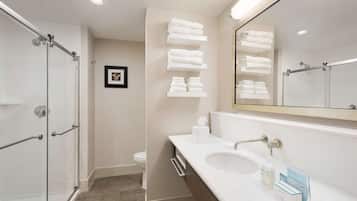 Free toiletries, hair dryer, towels, soap