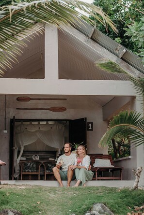 Romantic Studio, 1 Queen Bed, Ocean View, Beachfront | Terrace/patio - Le Life Resort (Epule)