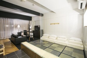 Japanese Room Tatami, 4 Futon (Adults up to 5 guests, Children up to 3 guests) | In-room safe, desk, blackout drapes, free WiFi - The Rooms Osaka (Osaka)