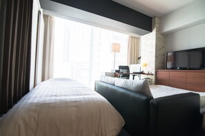 Elite-Apartment, 1 Schlafzimmer, Nichtraucher, Küche (No cleaning after check-in) | Zimmersafe, Schreibtisch, Verdunkelungsvorhänge, kostenloses WLAN