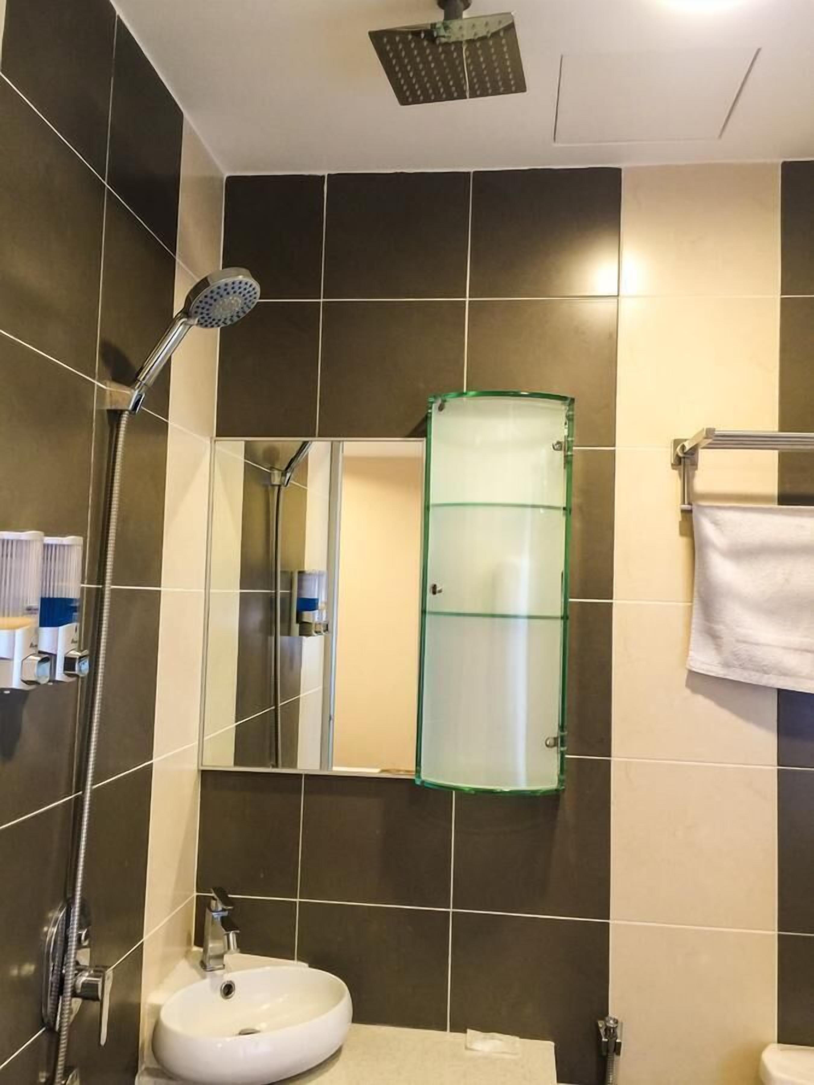 free toiletries, hair dryer, slippers, towels