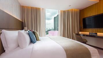 Minibar, in-room safe, desk, blackout curtains