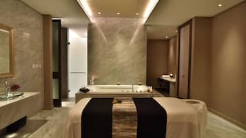 Hot tub, body treatments, aromatherapy, Swedish massages, Thai massages