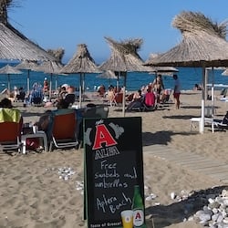 On the beach, beach bar