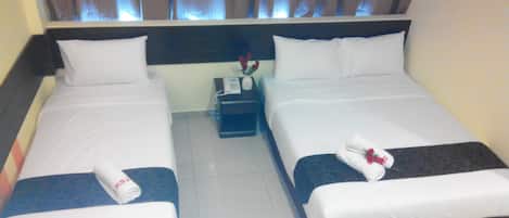 Desk, free WiFi, bed sheets