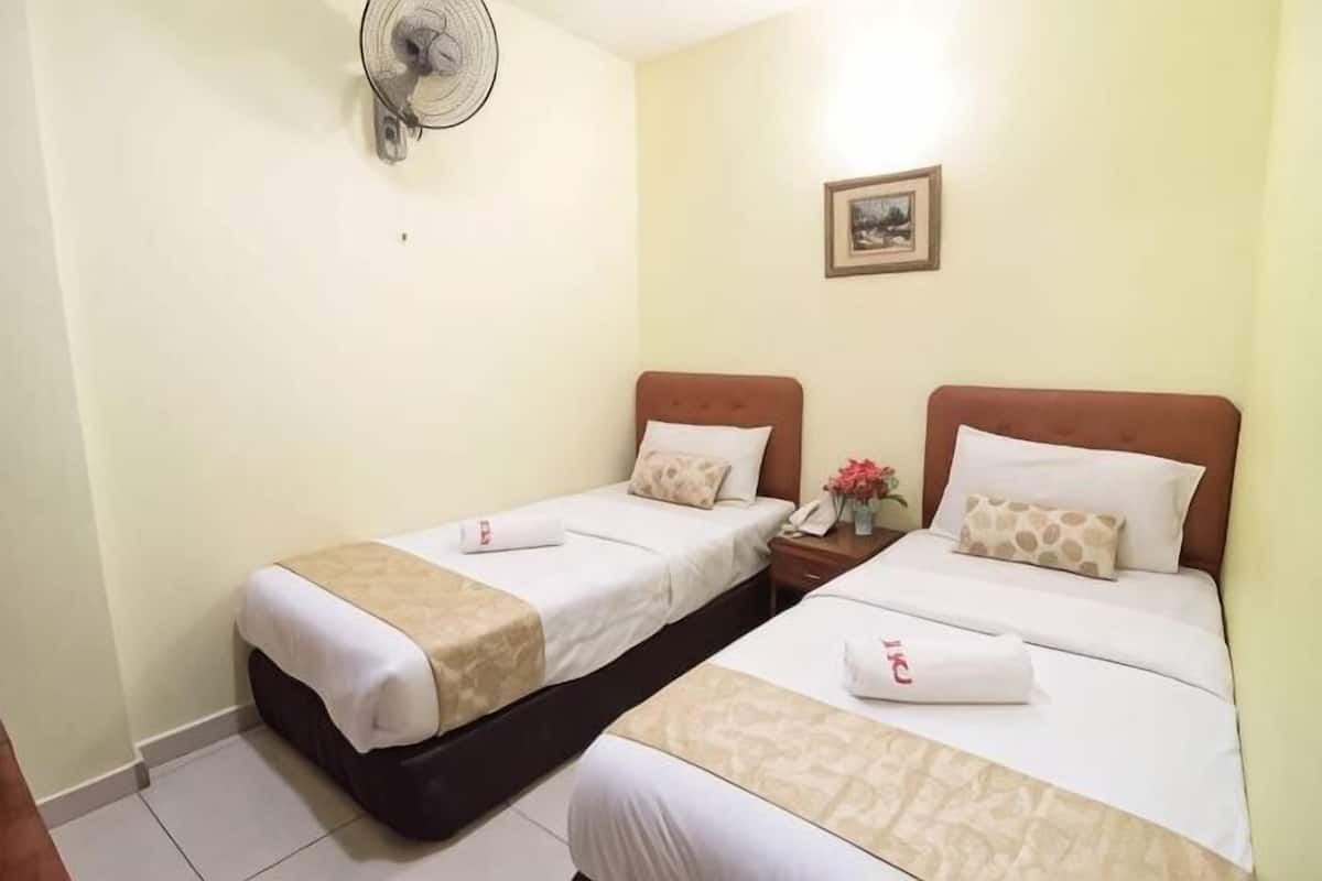 Desk, free WiFi, bed sheets