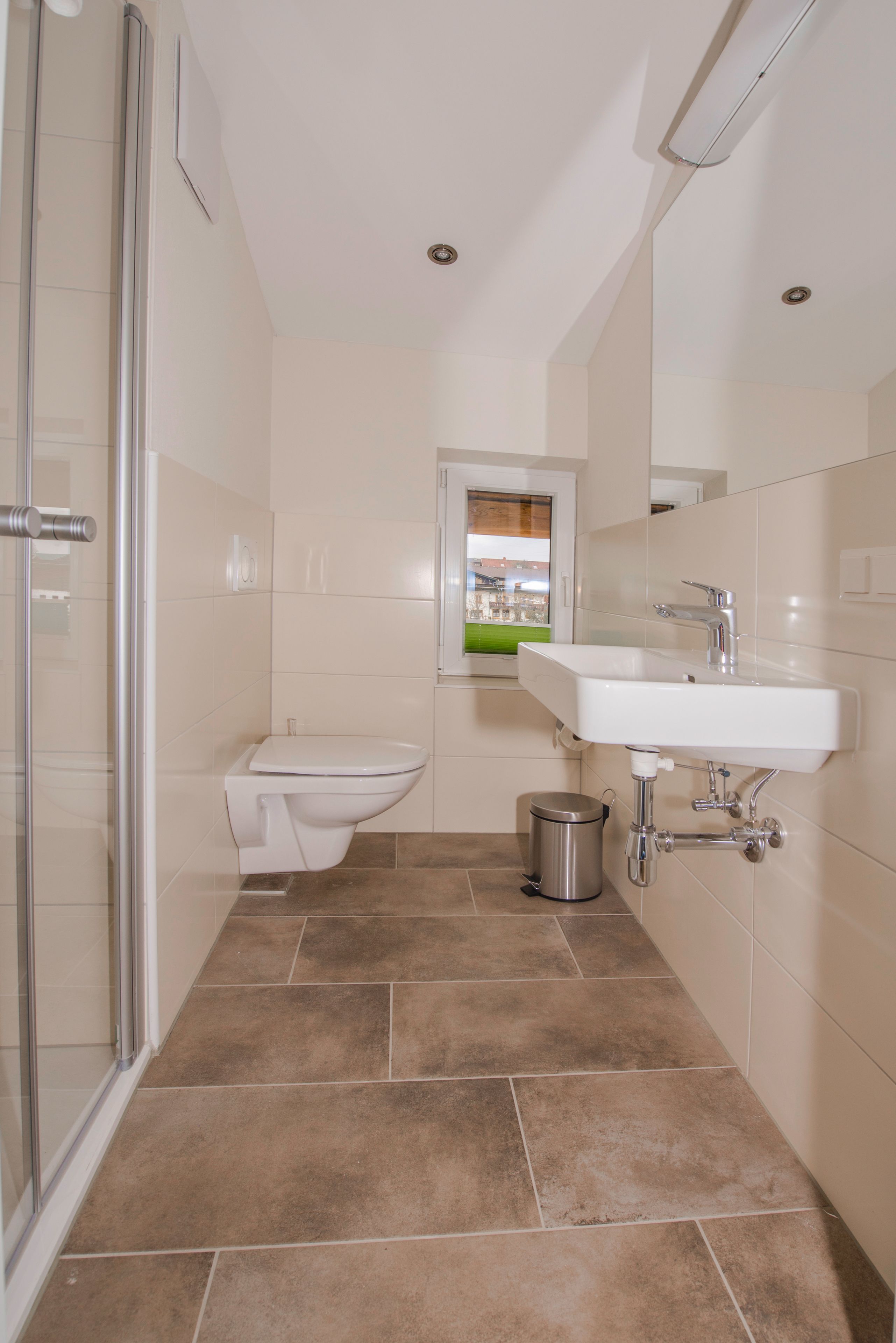 premium apartment | bathroom | shower, hair dryer, towels