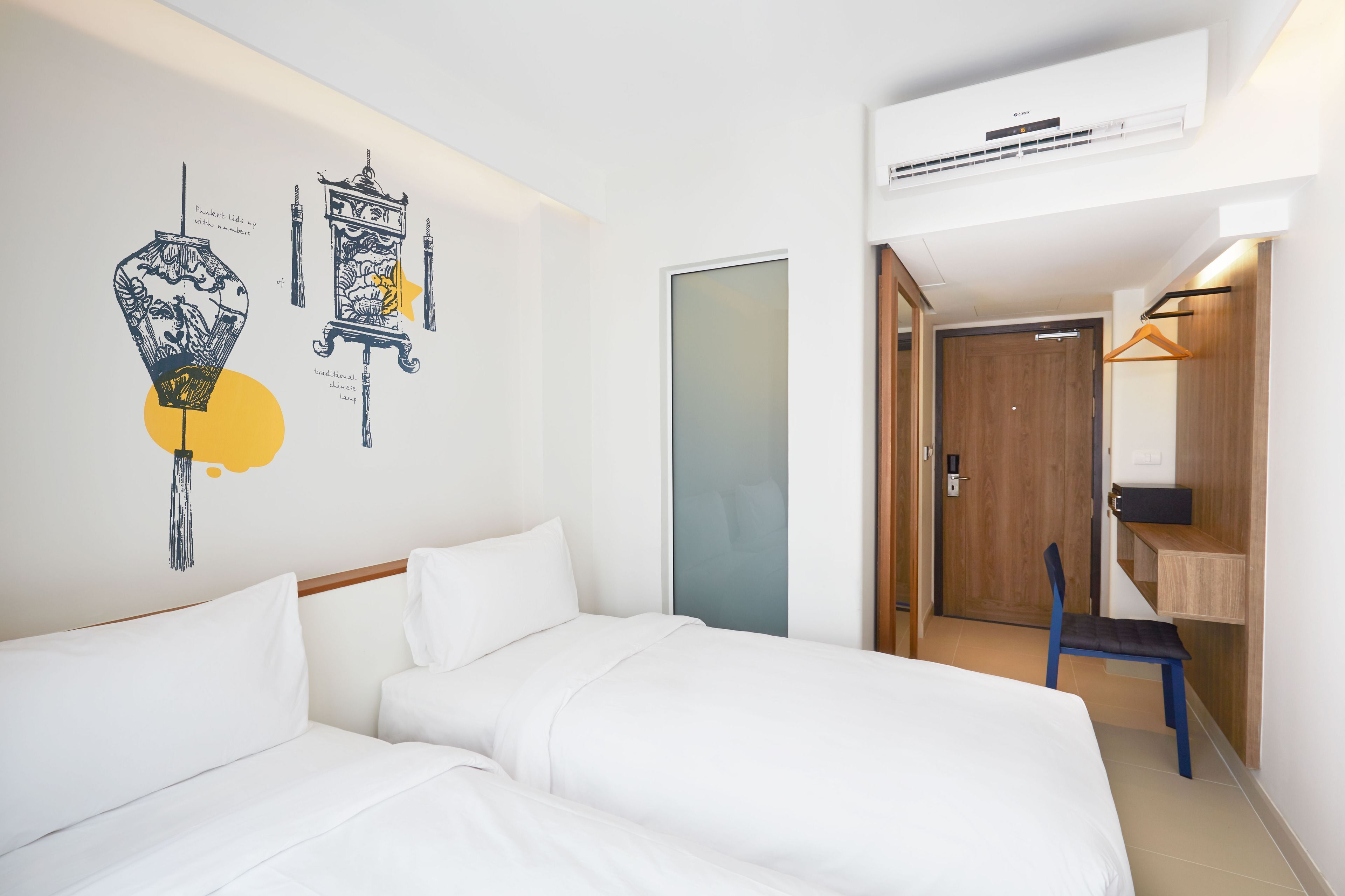 Blackout curtains, free WiFi, bed sheets