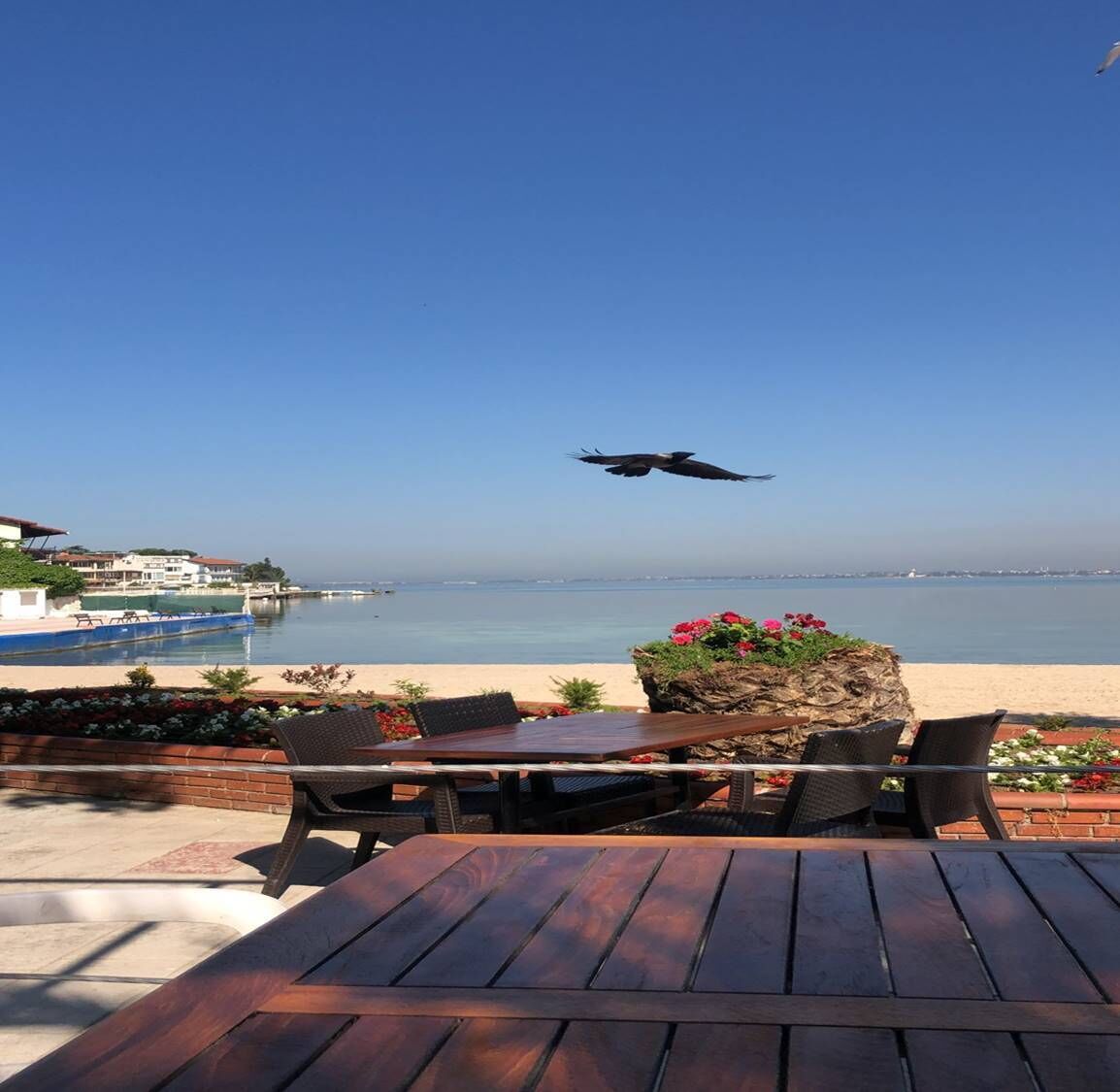 private beach nearby, white sand, sun-loungers, beach umbrellas