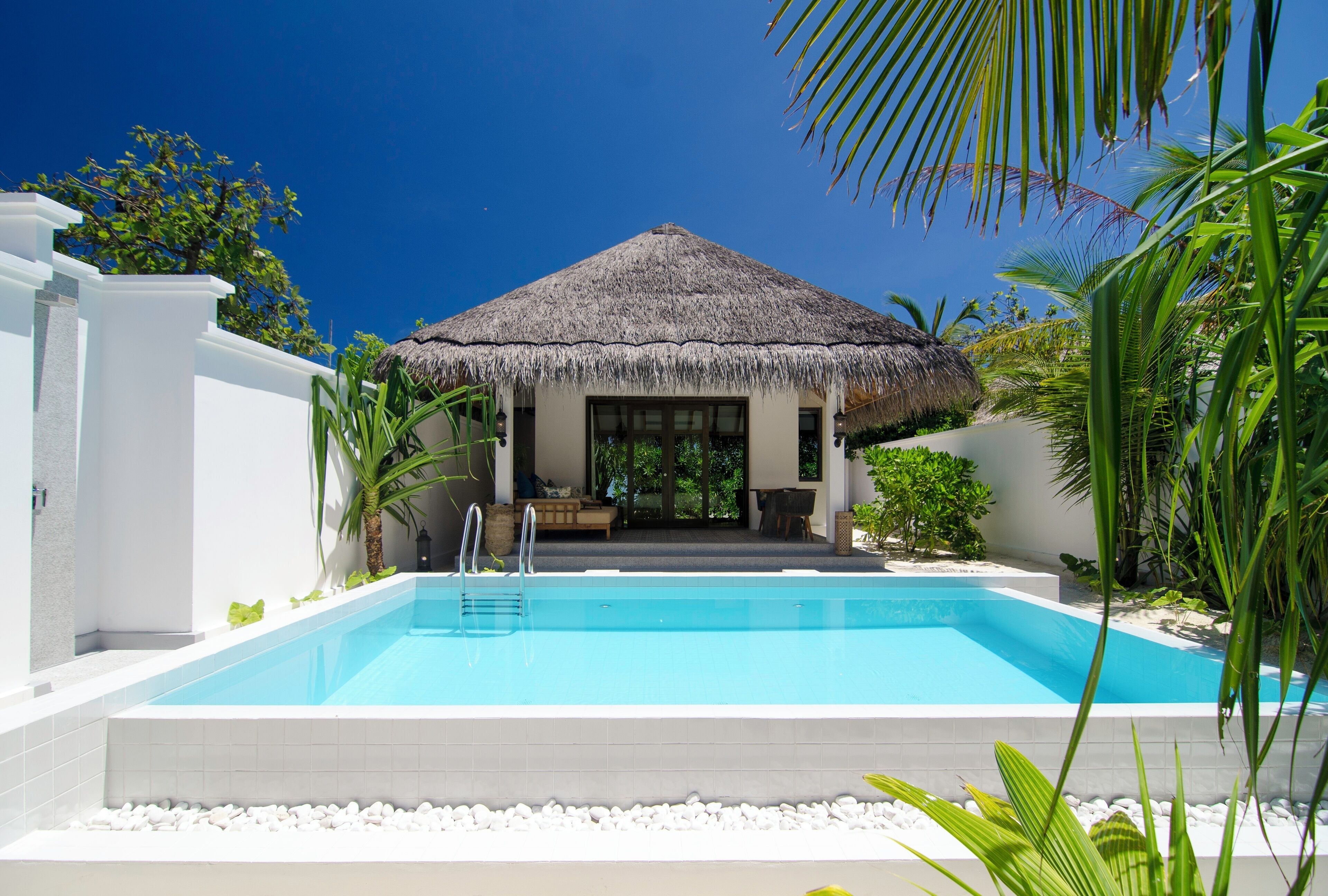 Private Pool Villa | Egyptian cotton sheets, premium bedding, down duvets, minibar
