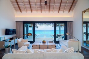 Two Bedroom Water Villa with Pool | Egyptian cotton sheets, premium bedding, down comforters, minibar