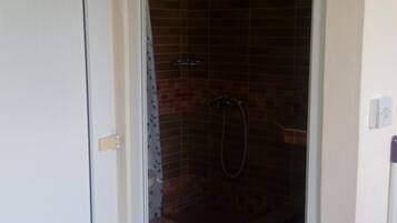 Basic Studio, 1 Bedroom, Refrigerator & Microwave | Bathroom | Shower, towels, toilet paper