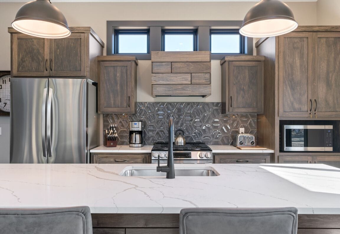 2 bedroom woodsmoke cabin | private kitchen | microwave, coffee/tea maker, toaster, cookware/dishes/utensils