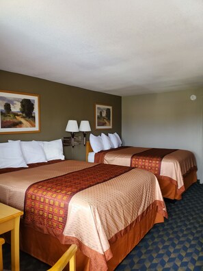 Double Room, 2 Queen Beds, Pets Not Allowed | Pillowtop beds, blackout drapes, free WiFi, bed sheets