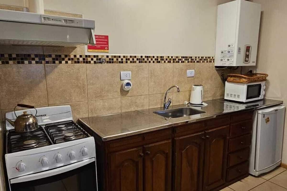 department b | private kitchen | mini-fridge, stovetop, cookware/dishes/utensils