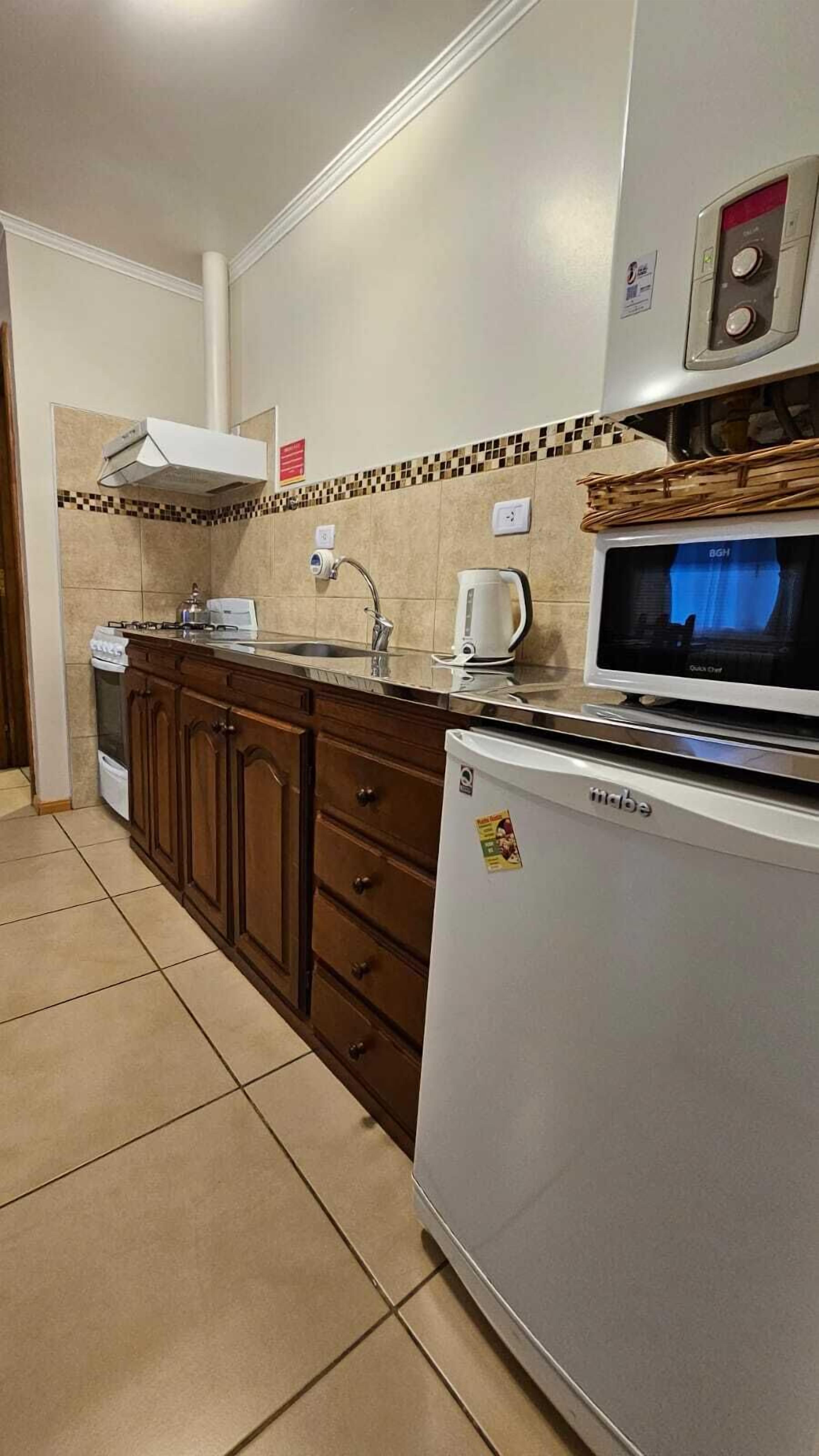 department b | private kitchen | mini-fridge, stovetop, cookware/dishes/utensils