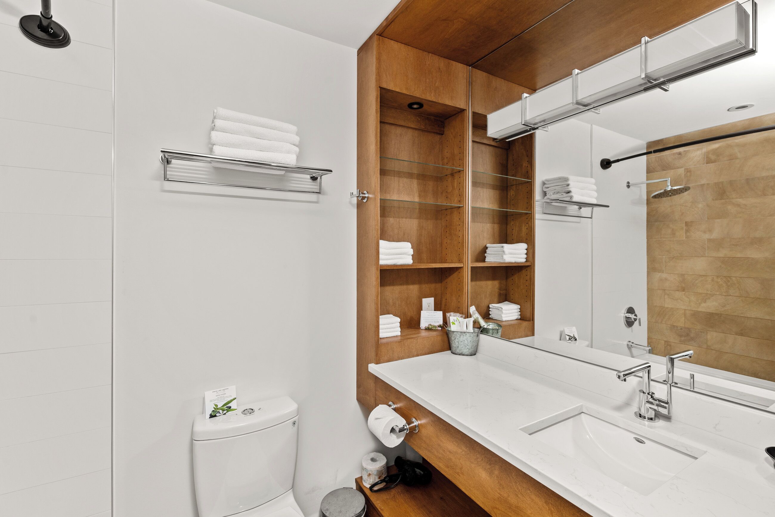 free toiletries, hair dryer, towels