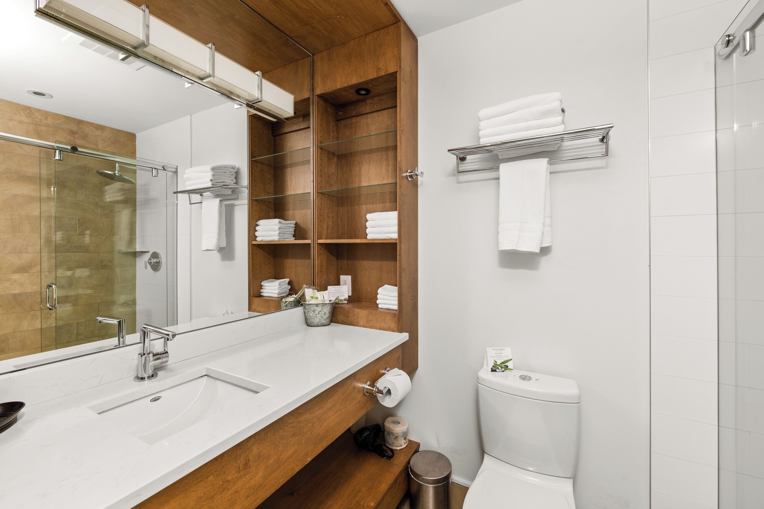 free toiletries, hair dryer, towels