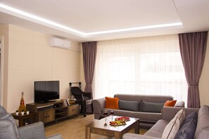 40-inch flat-screen TV with satellite channels, LCD TV