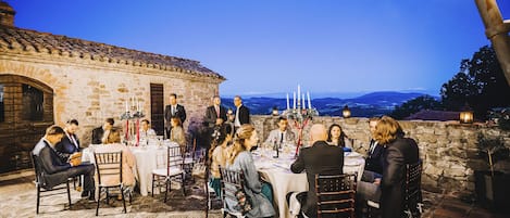 Outdoor wedding area