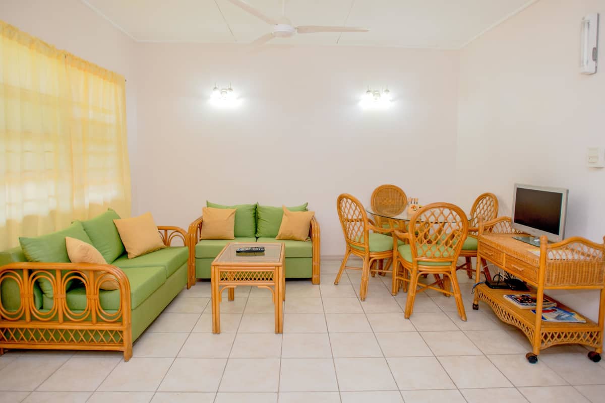 Superior Apartment, 1 Bedroom, Kitchen | Living area | Flat-screen TV