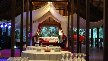 Outdoor banquet area