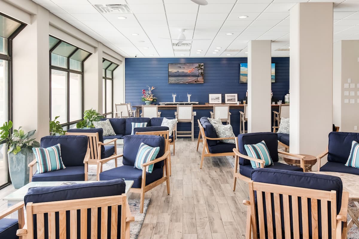 poolside views, open daily