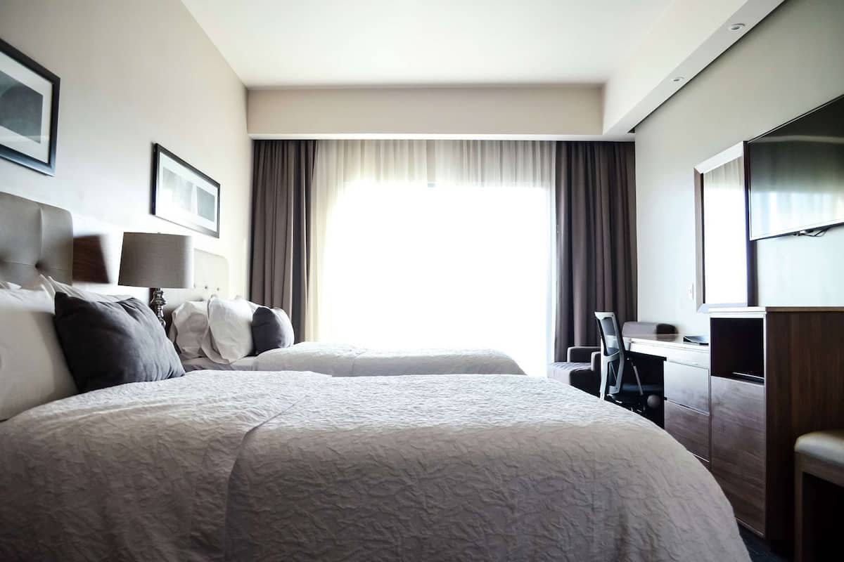 In-room safe, desk, laptop workspace, soundproofing