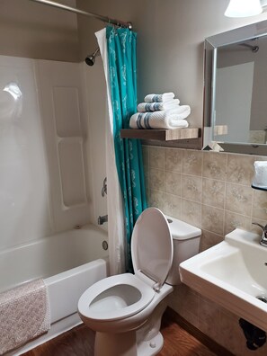 Standard Room, 1 Queen Bed | Bathroom | Free toiletries, towels - Wolseley Motel (Wolseley)