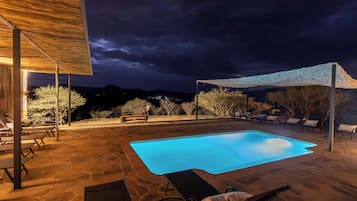 Outdoor pool, open 6:00 AM to 8:00 PM, pool umbrellas, sun loungers