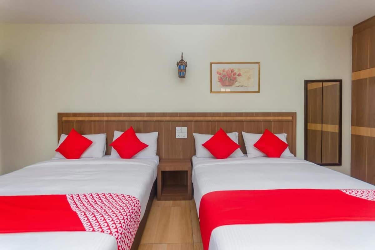 Desk, free WiFi, bed sheets